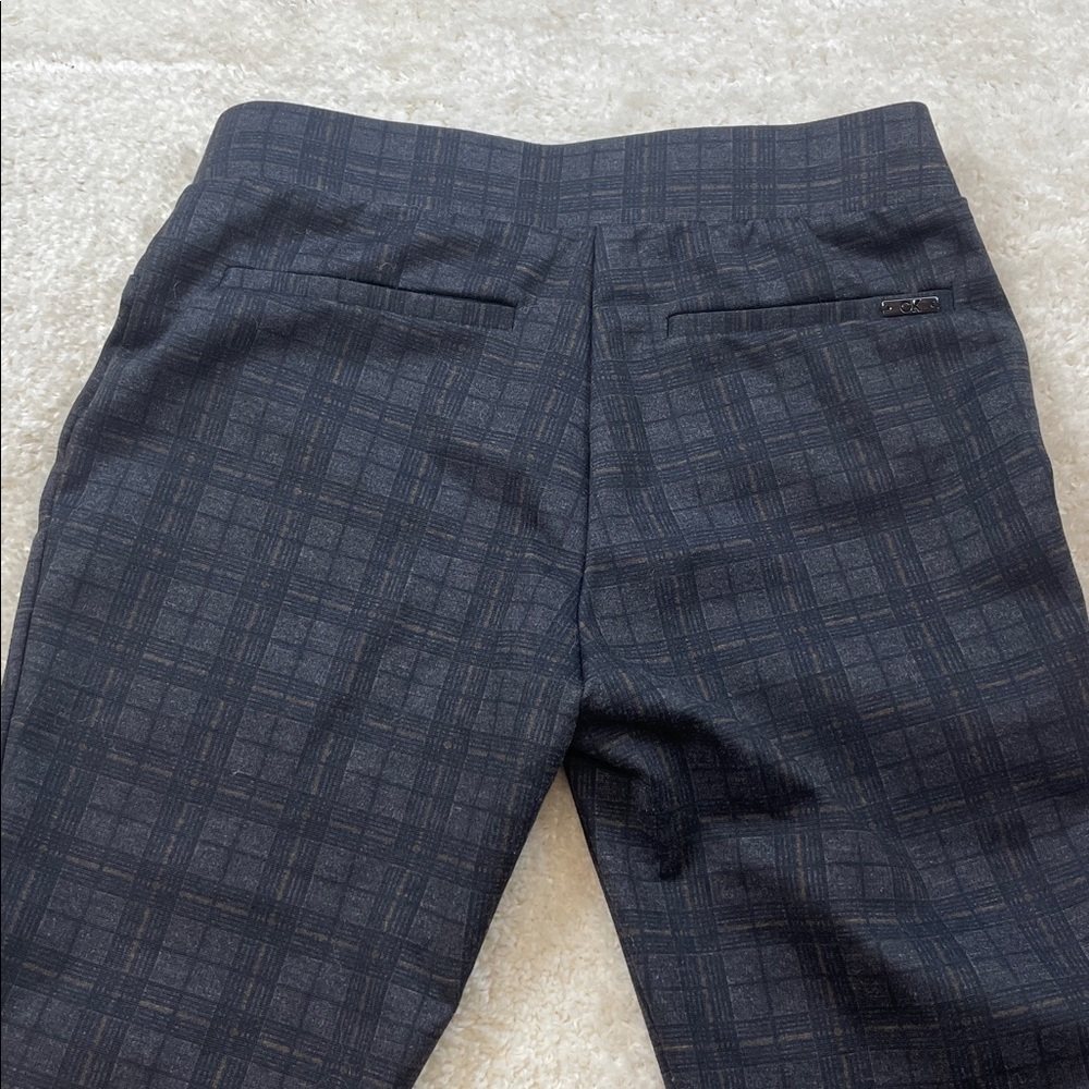 Calvin Klein Womens Pull On Stretch Charcoal Plaid Skinny Pants Sz 2 - Picture 8 of 10